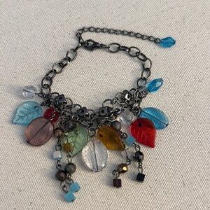 Colorful Leaf Charm Bracelet | New
